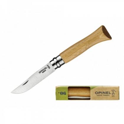 Нож Opinel №6, нержавеющая сталь, дубовая рукоять в картонной коробке