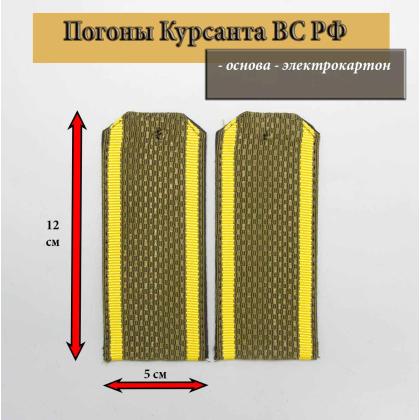 Где купить Погоны армейские куртсантские оливковые  ( МО ВС РФ  ) Курсант, без  К  (картон)   12 см в Москве недорого