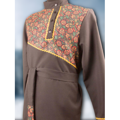 Где купить Косоворотку Праздничную, цвет черный , рисунок 16 в Москве недорого