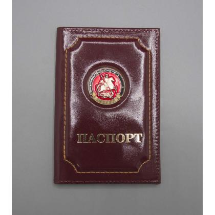 Где купить Обложка на паспорт метал. эмблема Москва цв. Бордо в Москве недорого с доставкой по России