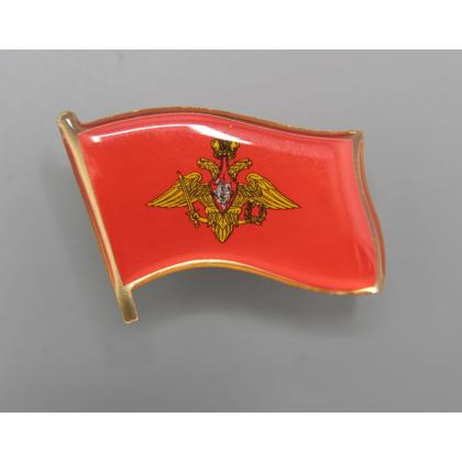 Где купить фрачный значок знак Фрачник флажок эмблема Министерства обороны РФ красный фон (смола) в Москве не дорого с доставкой по России