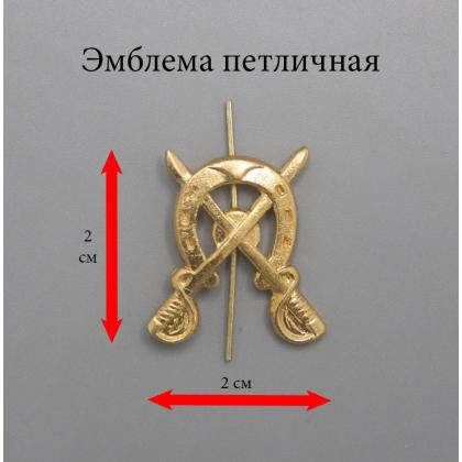 Где купить Эмблему (знак) петличную (петлица) Казачьи шашки с подковой золотые (казаки) в Москве недорого с доставкой по России