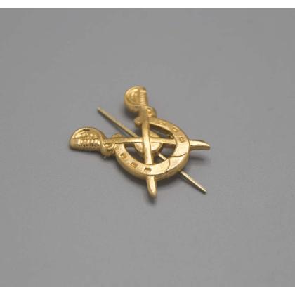 Где купить Эмблему (знак) петличную (петлица) Казачьи шашки с подковой золотые (казаки) в Москве недорого с доставкой по России