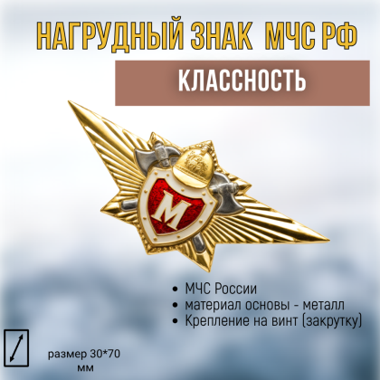 Где купить Нагрудный знак классность  МЧС - Мастер в Москве недорого с доставкой по России