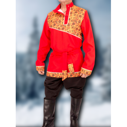 Где купить Косоворотку , русскую рубаху ,  красная , рисунок 5, в Москве недорого