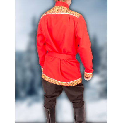 Где купить Косоворотку , русскую рубаху ,  красная , рисунок 5, в Москве недорого