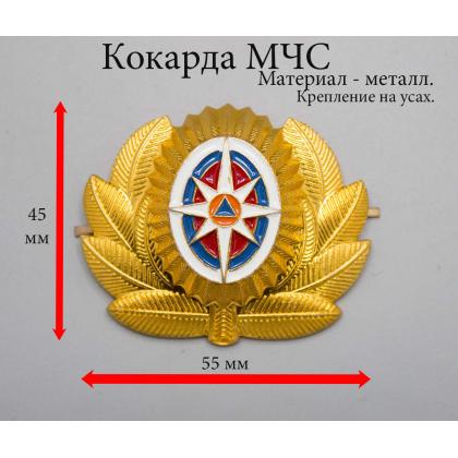 Где купить Кокарду металлическую МЧС нового образца  (с розой ветров) большую в Москве недорого с доставкой по России