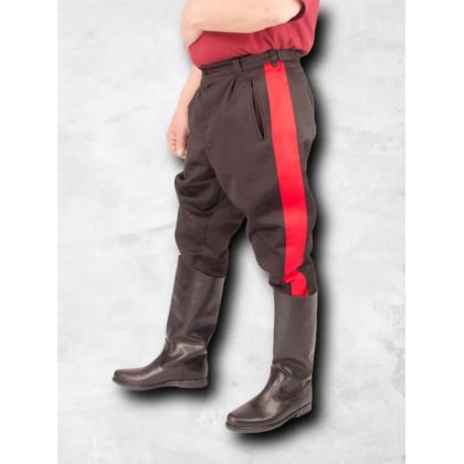 Где купить Брюки в сапоги - галифе смесовые черные с красным лапасом для кубанских казаков в Москве недорого