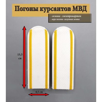 Где купить Погоны белые, курсант  полиция (МВД), пластик в Москве недорого с доставкой по России