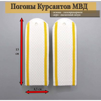 Где купить Погоны белые, курсант полиция (МВД) картон    13 см без К в Москве недорого с доставкой по России