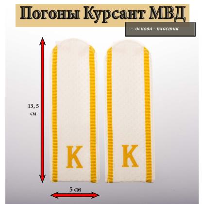 Где купить Погоны белые, курсант К полиция (МВД), пластик в Москве недорого с доставкой по России