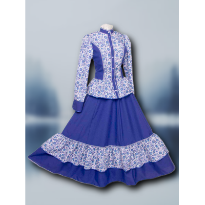 Где купить казачий женский Костюм - парочка  Зойка, цвет василек, рисунок 4 в Москве недорого