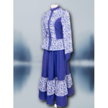 Где купить казачий женский Костюм - парочка  Зойка, цвет василек, рисунок 4 в Москве недорого