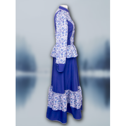 Где купить казачий женский Костюм - парочка  Зойка, цвет василек, рисунок 4 в Москве недорого