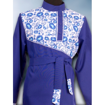 Где купить Косоворотку Праздничную, цвет василек, рисунок 15 в Москве недорого