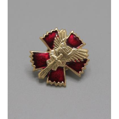 Где купить фрачный значок знак Фрачник  Сова с мечом (красный фон) в Москве недорого с доставкой по России