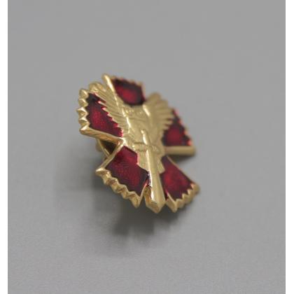 Где купить фрачный значок знак Фрачник  Сова с мечом (красный фон) в Москве недорого с доставкой по России