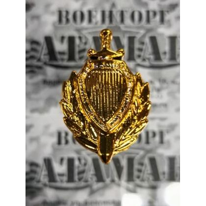 Эмблема петличная (пластиковая) МВД (золотая)  купить в москве военторг атаман
