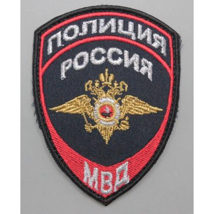 Где купить Шеврон вышитый ( с липучкой)  Полиция МВД (общий Орел )  ( Приказ №777 )   в Москве недорого с доставкой по России