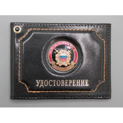 Где купить Обложку на удостоверение металлическая эмблема Полиция, натур. кожа Черный в Москве недорого с доставкой по России