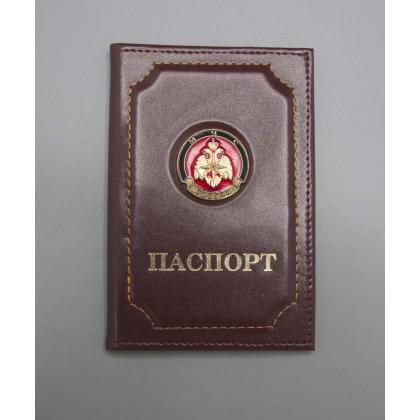 Где купить Обложка на паспорт метал. эмблема МЧС (орел МЧС)  Бордо в Москве недорого с доставкой по России