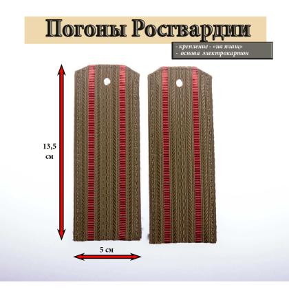 Где купить Погоны Росгвардии оливковые 2 краповых просвета, Росгвардия, на плащ в Москве недорого