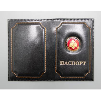 Где купить Обложку на паспорт металлическая эмблема МЧС (орел МЧС)  Черный в Москве недорого с доставкой по России