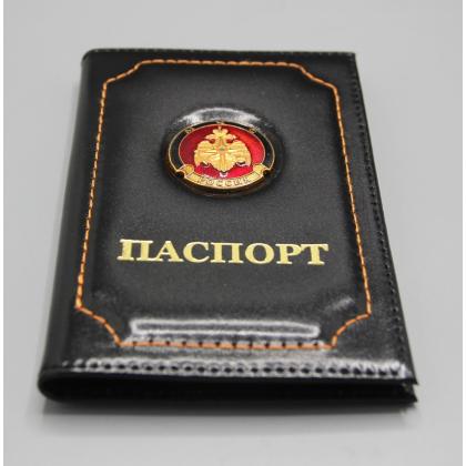 Где купить Обложку на паспорт металлическая эмблема МЧС (орел МЧС)  Черный в Москве недорого с доставкой по России
