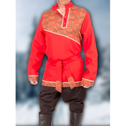 Где купить Косоворотку, русскую рубаху,красную, рисунок 6 в Москве недорого