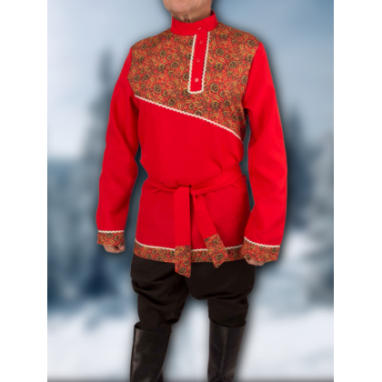 Где купить Косоворотку, русскую рубаху,красную, рисунок 6 в Москве недорого