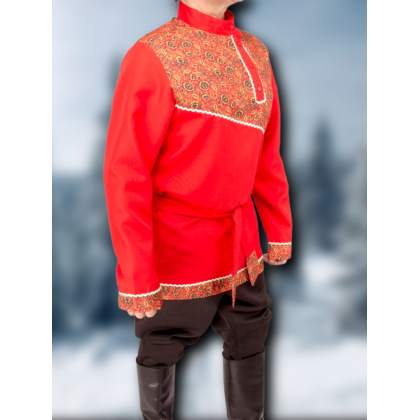 Где купить Косоворотку, русскую рубаху,красную, рисунок 6 в Москве недорого
