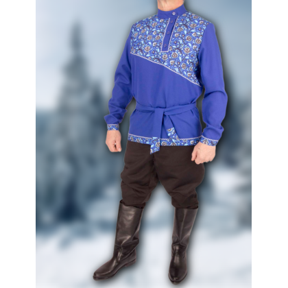 Где купить праздничную Косоворотка Раз-гуляй, василек, рисунок 1 в Москве недорого