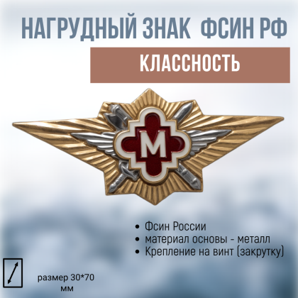 Где купить Нагрудный знак классность  ФСИН  - Мастер  военторг Атаман Москва доставка дешево