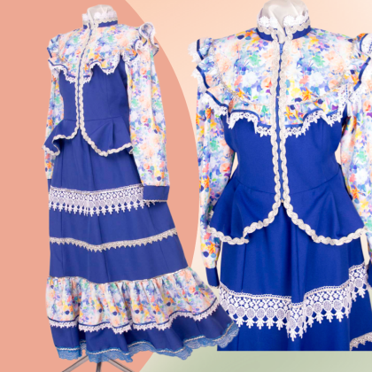 Где купить казачий сценический костюм Парочка цвет василек в Москве недорого