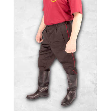 Где купить Брюки в сапоги - галифе смесовые черные с красным кантом для кубанских казаков в Москве недорого