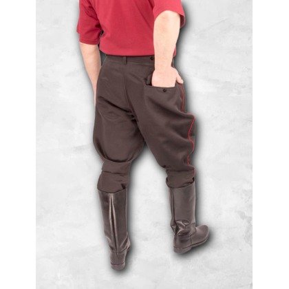 Где купить Брюки в сапоги - галифе смесовые черные с красным кантом для кубанских казаков в Москве недорого