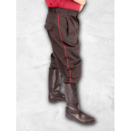 Где купить Брюки в сапоги - галифе смесовые черные с красным кантом для кубанских казаков в Москве недорого