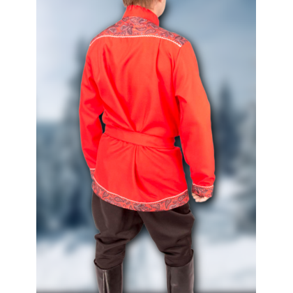 Где купить Косоворотку, русскую рубаху, красную , рисунок 7 в Москве недорого