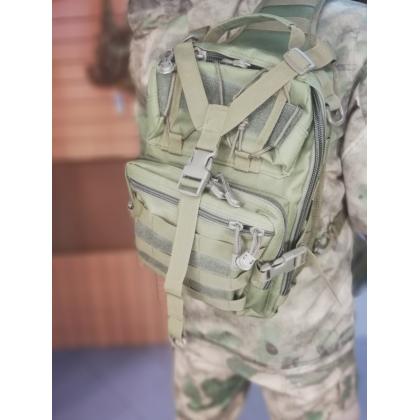 Где купить Тактическую сумку - однолямочный  рюкзак военной расцветки , мод.423 , цвет Олива, в Москве в интернет магазине военторг