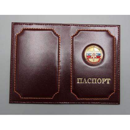 Где купить Обложку на паспорт металлическая эмблема МЧС (роза ветров) Бордо в Москве недорого с доставкой по России