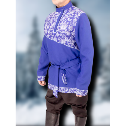 Где купить Косоворотку Раз-гуляй, василек, рисунок 2 в Москве недорого