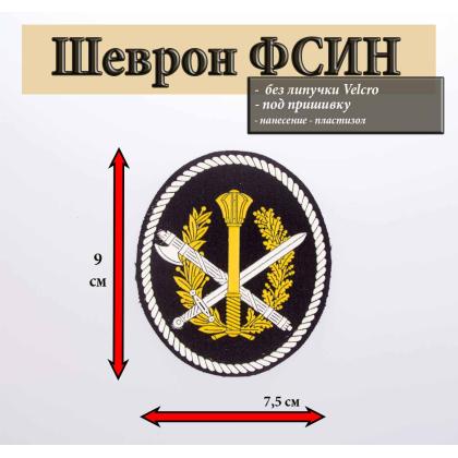 Где купить Шеврон пластизолевый Аппарат территориального органа УИС (овал с шестопером, белый кант) в Москве недорого