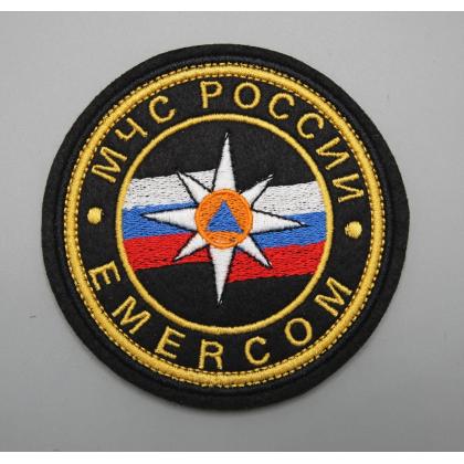 Где купить Шеврон вышитый МЧС России EMERCOM  (9,5см) недорого в Москве с доставкой по России