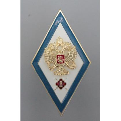 Где купить Значок  Ромб  значок Академия ФСИН (синий кант)  латунь,  с накладным орлом РФ в Москве недорого с доставкой по России