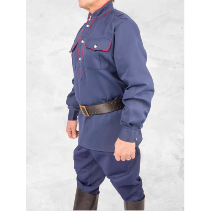 Где купить Гимнастерку смесовую синего цвета, с красным кантом с красным кантом