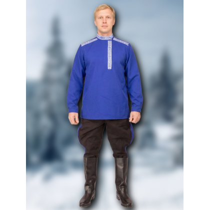 Где купить Косоворотку славянскую, синию (василек) ,  в Москве недорого