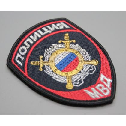 Где купить Шеврон вышитый (с липучкой) Полиция МВД Охрана общественного порядка (Приказ №777)  в Москве недорого с доставкой по России