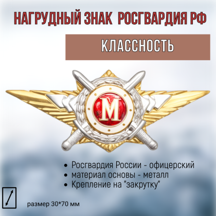 Где купить Нагрудный знак классность  Росгвардия   Мастер в Москве СПб недорого с доставкой по России