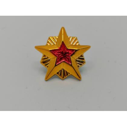 Звезда на погоны 20 мм пласт.  Гос. инсп. по карантину растений (зол. с красн. краской)  купить в москве военторг атаман