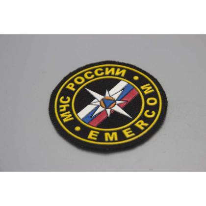 Где купить Шеврон пластизолевый МЧС России EMERCOM (6 см) для формы в Москве недорого